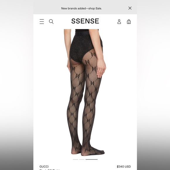 Black gucci tights with the signature GG - Picture 2 of 5
